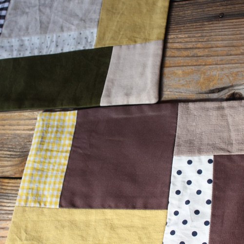 パッチワークカフェマット＊2枚セット(イエロー) ランチョン