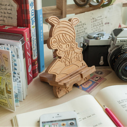 木製の携帯電話ホルダー[非常に注意深くお読みください]バレンタインデーの贈り物、結婚祝い、オフィスのテーブルにある小さなものは、 3枚目の画像