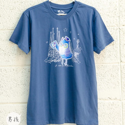 カップル[世界旅行フクロウ]バレンタインデー、結婚祝い、愛情のこもったラブレター（綿のTシャツ）手描きイラストレーター 3枚目の画像