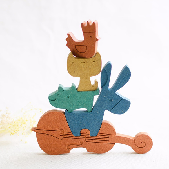 幼兒益智玩具【布萊梅樂隊】兒童節、生日禮物 彩色環保木板 第1張的照片