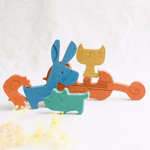 子供の教育玩具ブレーメン[バンド]子供の日、誕生日の贈り物の色グリーンウッド 3枚目の画像