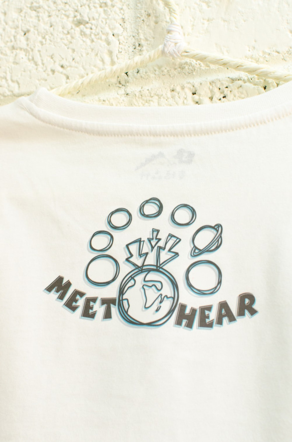 カップル衣装[Meet in earth]バレンタインデー、ウェディングギフト、ラブラブ（コットンTシャツ）イラストレーター手描 4枚目の画像