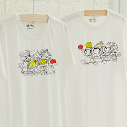 半袖カップル[お揃いのサル]バレンタインデー、結婚祝い、愛情のこもったラブレター（綿のTシャツ）イラストレーター手描きモデル 1枚目の画像