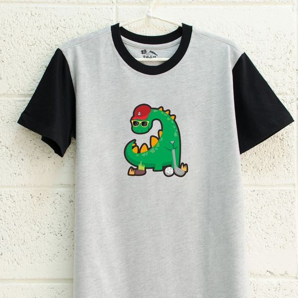親子衣装[恐竜の楽園]手描き半袖コットンTシャツイラストレーター 2枚目の画像