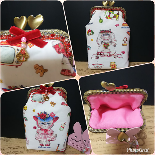 キュート猫ちゃん♪がま口 ゆらゆら肉球 ポーチ コヤンイサムチョン  