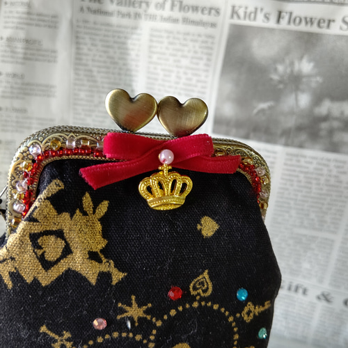 不思議の国のアリス☆がま口 ポーチ タバコ、メガネOK きらきら  