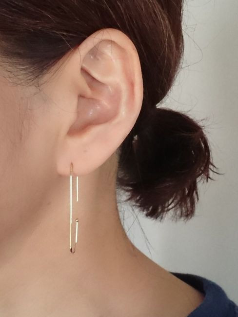 【G2MIX】18金 Uピン シングルピアス