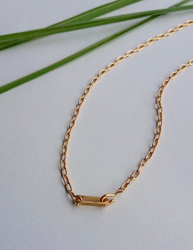 【G2MIX】Silver925 SSクラスプ フックチェーンネックレス GOLD 12,628円