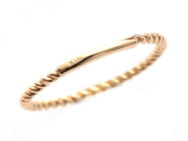 【G2MIX】18金 華奢なツイストリング