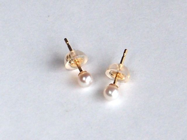 【G2MIX】 アコヤパール 3mm玉 18金 ピアス