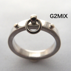 【G2MIX】銀色925男士飾品小指戒指 第1張的照片