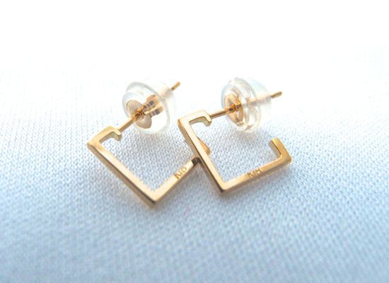 【 G2MIX 】18金 プチスクエアピアス