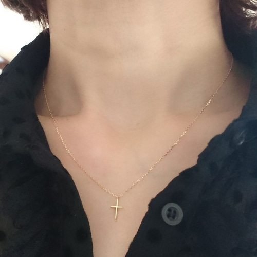 G2MIX】K18 極細クロスネックレス チャームのみ購入可能（チェーン