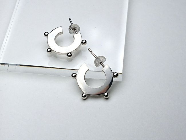 【G2MIX】Silver925 サークルドッツ ピアス（S）