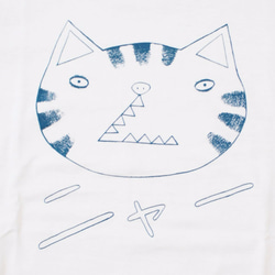 ねこTシャツ  ( ホワイト/レディースS) 2枚目の画像