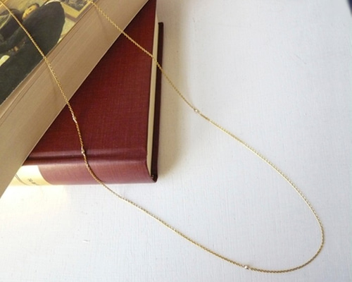 14kgf ゴールド 多面ビーズ ロングネックレス ＊ 金 ビーズ ゴールド