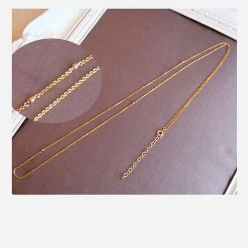 S925&14Kゴールドフィルドダイヤモンドカットビーズネックレス