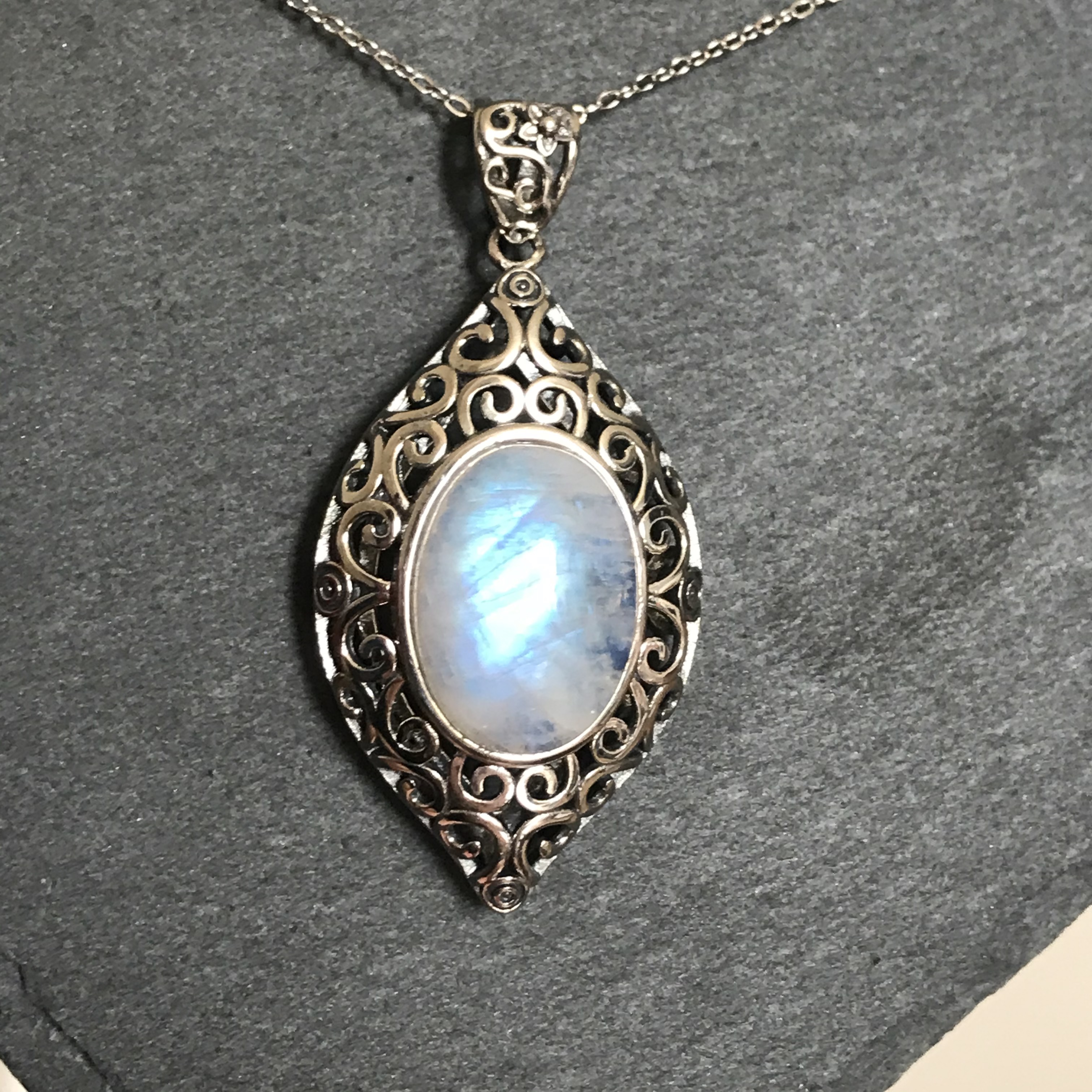 イギリス発送　選択型 ムーンストーン ネックレス ブルーシーラー Silver925 ハンドメイド　ヨーロピアンデザイン