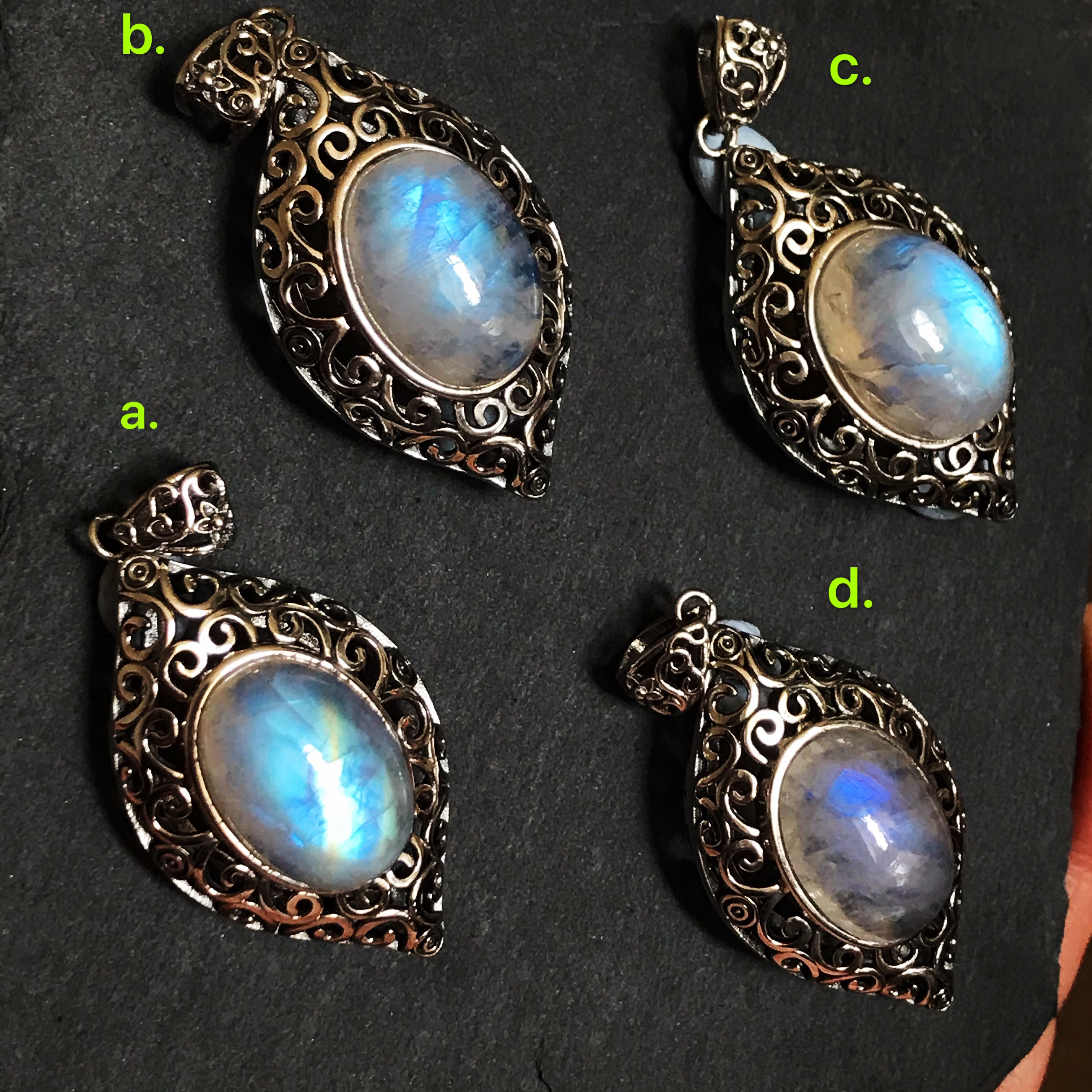 イギリス発送　選択型 ムーンストーン ネックレス ブルーシーラー Silver925 ハンドメイド　ヨーロピアンデザイン