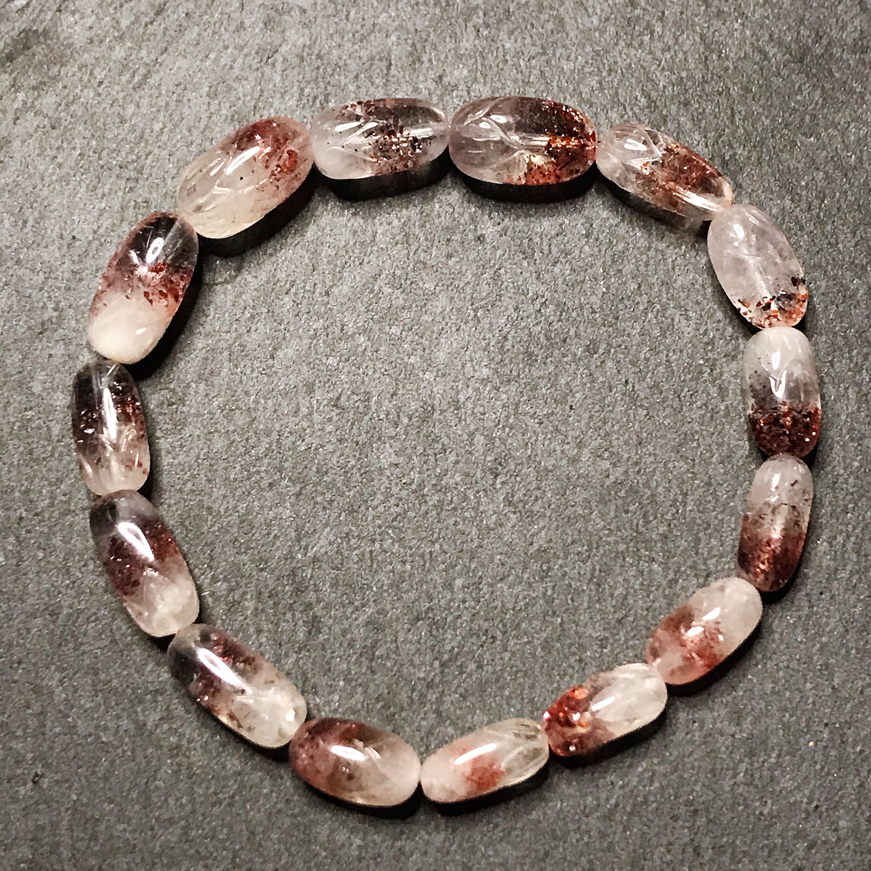 再販　イギリス発送　ハイクォリティ 天然スーパーセブンブレスレット　レピドクロサイトインクォーツタンブルブレスレット