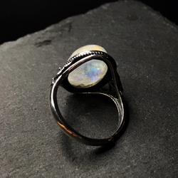 イギリス発送　レインボームーンストーン 指輪 リング　ブルーシーラー Silver925 縁起物　上品　一期一会　 3枚目の画像