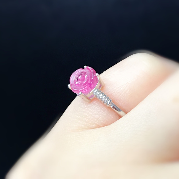 A.イギリス発送トップグレード ピンクトルマリン バラリング 指輪