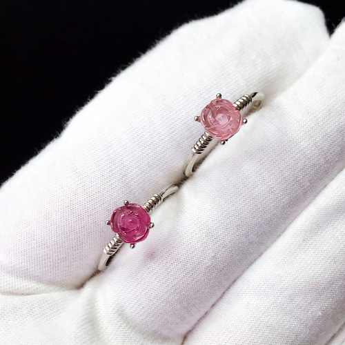 A.イギリス発送トップグレード ピンクトルマリン バラリング 指輪