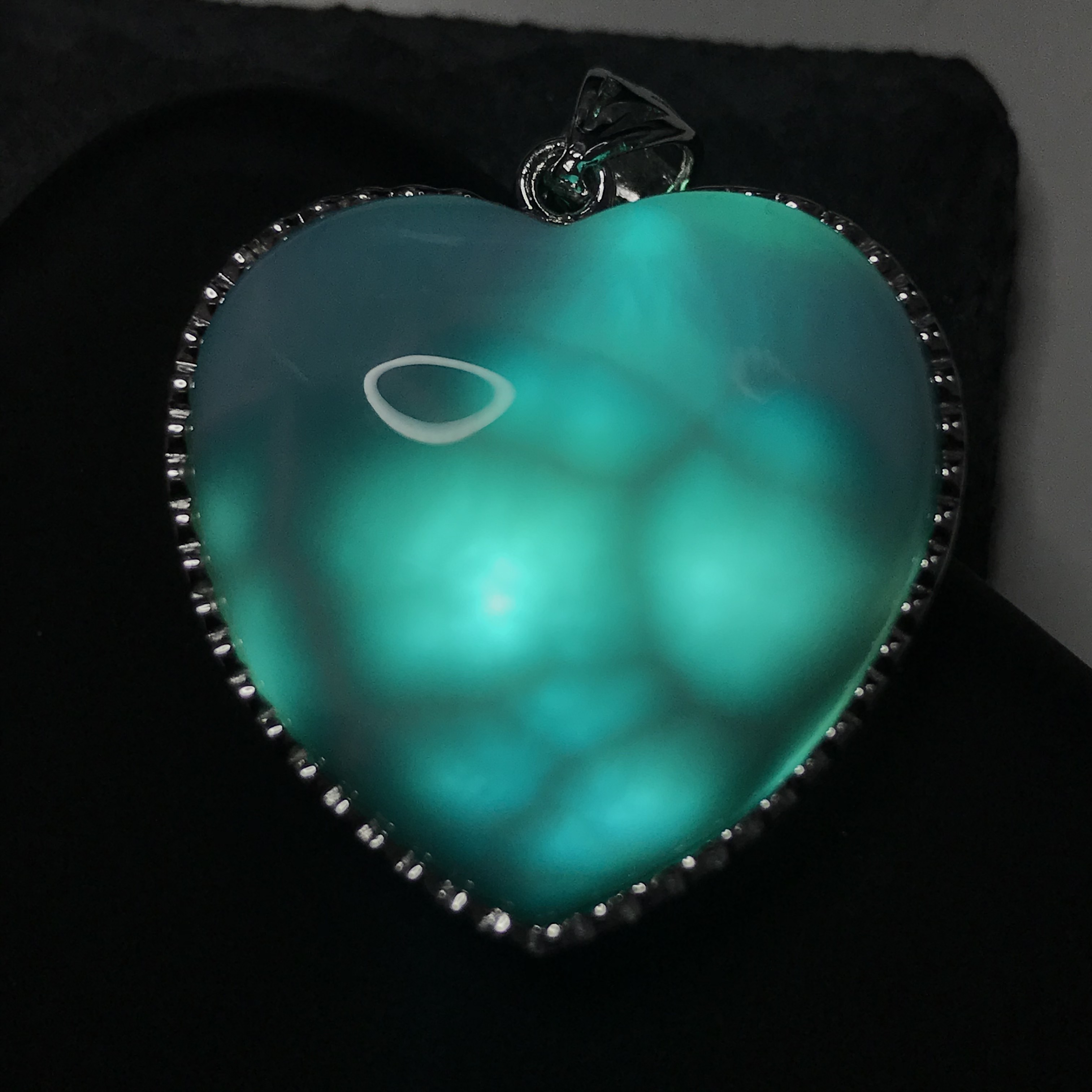 イギリス発送　トップグレード 宝石質 ハートラリマー ペンダント カリビアンブルー Silver925 海 ハワイ