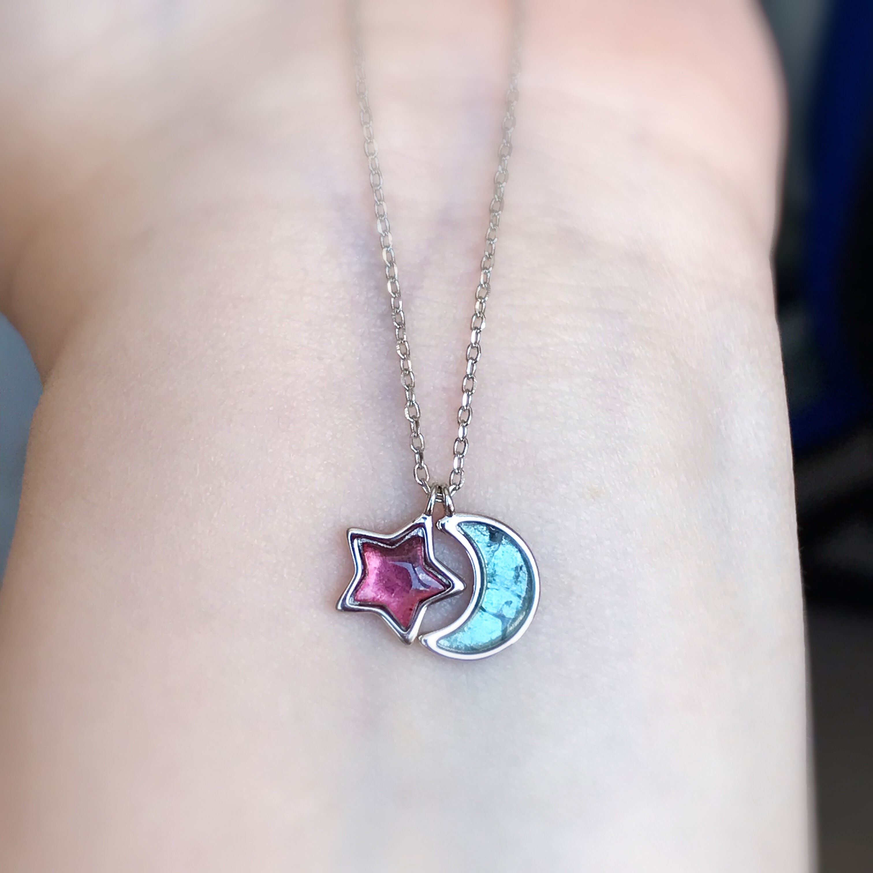 イギリス発送　ハイクォリティ 天然 トルマリンネックレス　星月ネックレス