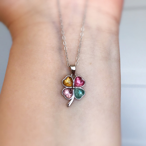 【美品】高品質 トルマリン マルチカラーネックレス 天然石 シルバー刻印有り マルチカラートルマリンネックレス