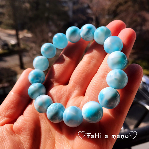 値下げセール ♡幸せが呼び込めます♡極品ラリマーブレスレット13mm 