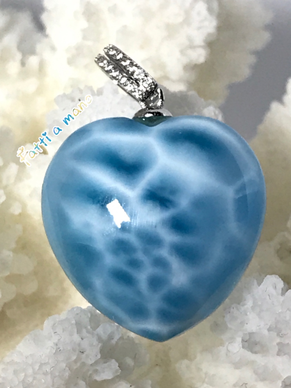 ♡大きめハートラリマー♡ネックレス Heart Larimar necklace | IRIEBEACH