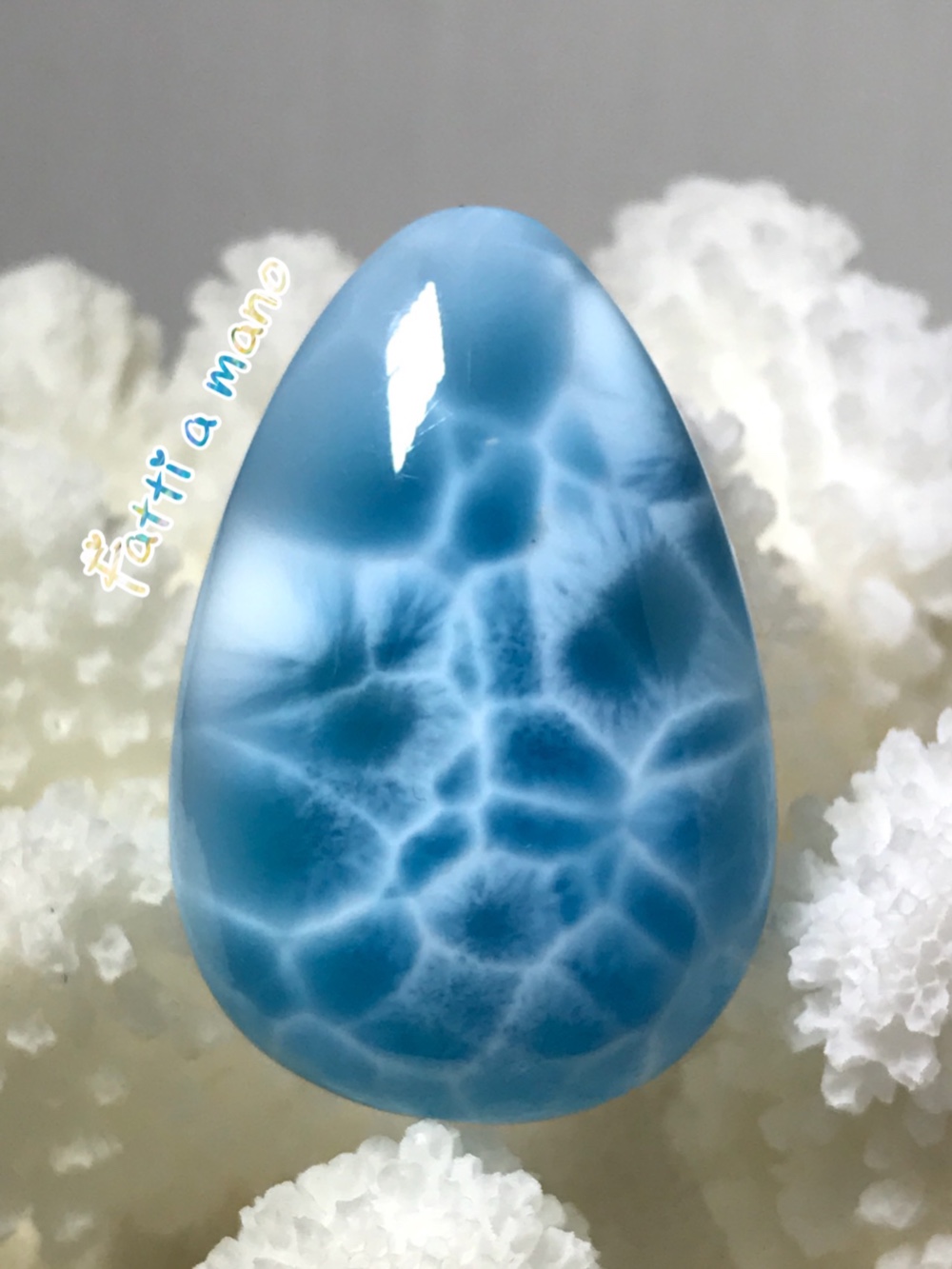 ❤︎セール❤︎最高グレード　綺麗な波模様＆高度な透明感のあるラリマーカボション　ルース　ドミニカ産天然ラリマー