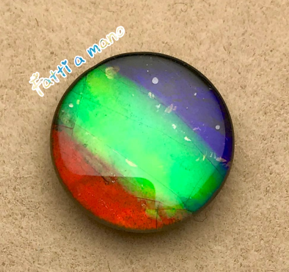 イギリス発送　最高グレード虹色　AA＋アンモライト　ボタン　カボション　7000万年前からやってきた最強のお守り