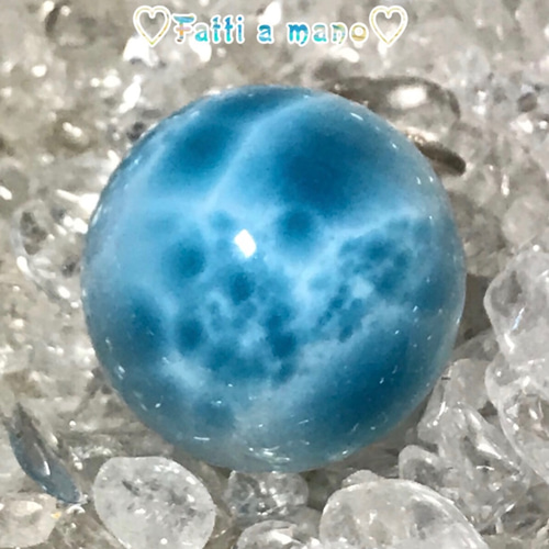 癒しのオルゴナイト❤️ラリマー ＋クロムダイオプサイトの香水瓶型♡ 送料無料 22mmBIG 超ハイクオリティ ラリマー 丸玉カボション