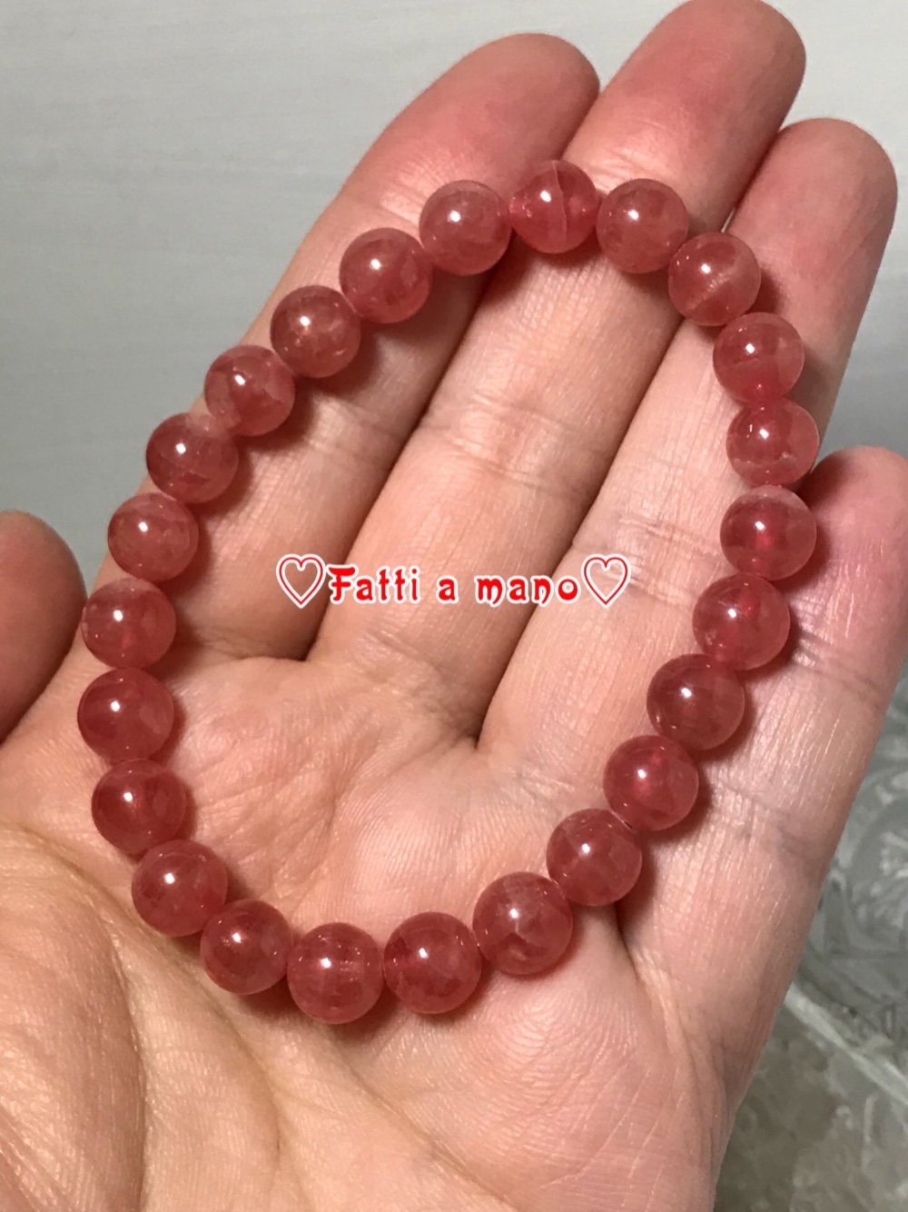 イギリス発送　情熱の石 アルゼンチン産 ハイクオリティ インカローズブレスレット