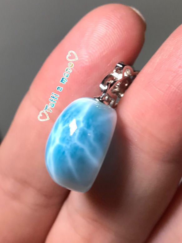 ❤︎幸せを呼び込んでくれる❤︎ 綺麗な模様＆カリビアンブルー　ラリマーペンダント Silver925 海 ハワイ 夏 2枚目の画像