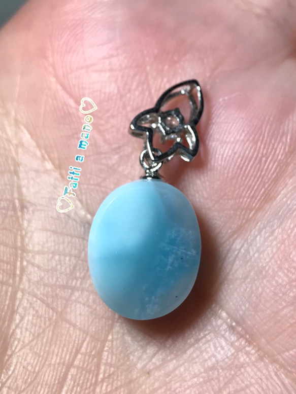 ❤︎幸せを呼び込んでくれる❤︎ 綺麗な模様＆カリビアンブルー　ラリマーペンダント Silver925 海 ハワイ 夏 3枚目の画像