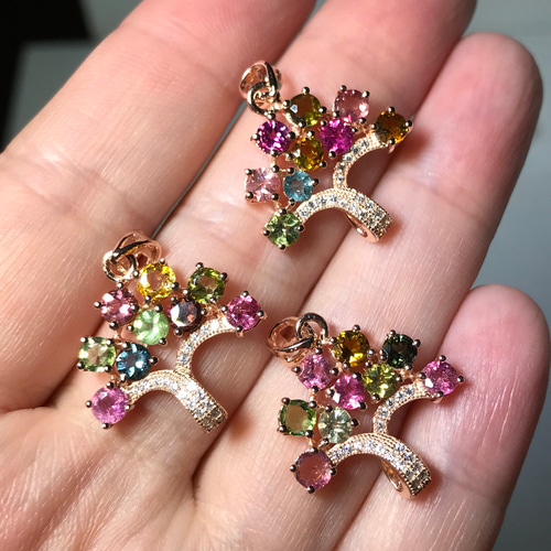 マルチカラートルマリンペンダントマルチカラートルマリンネックレス