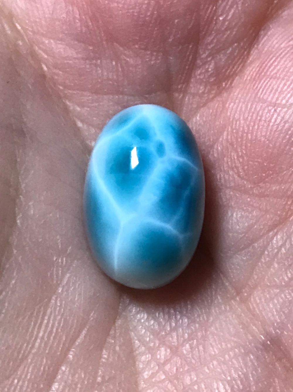 14 入手困難ハイクオリティ 綺麗な波模様 ラリマー カボション ルース  