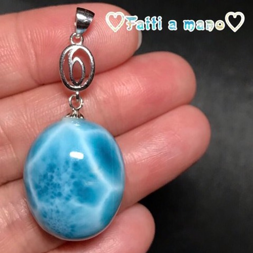 ⭐︎【天然】ラリマー たらしく ペンダントトップ k18 5.8g