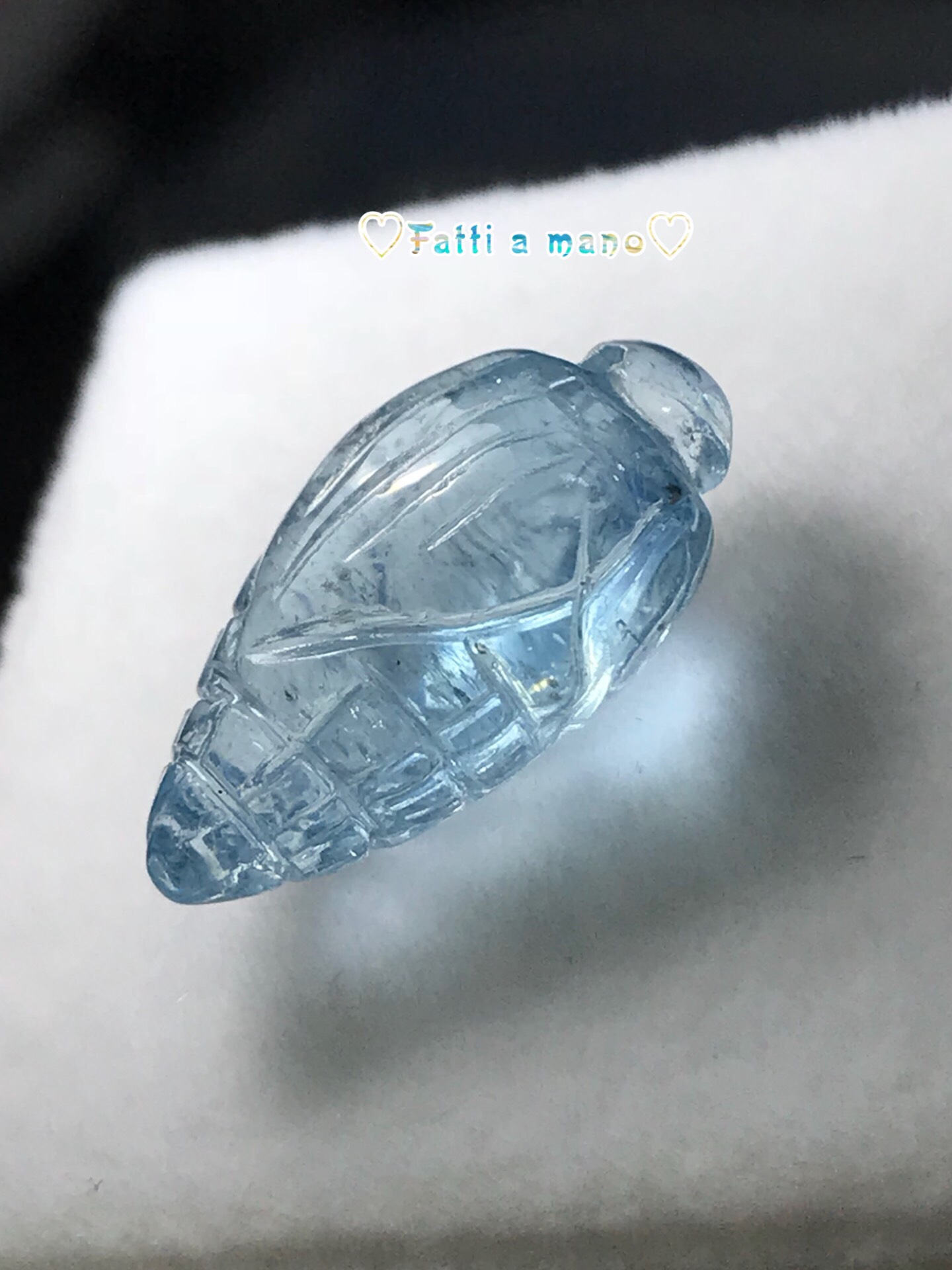 完全手彫り アクアマリン とうもろこし ハイクォリティ 透明度高い ペンダントトップ 可愛い 彫刻品 5,095円