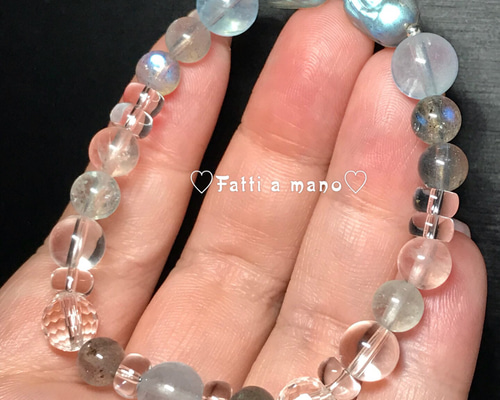 ☆展☆訳ありラリマーブレスレット❀5Aラブラドライト金魚