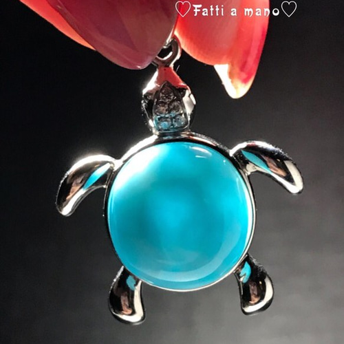 ラリマー 原石 極上 水面模様 亀模様