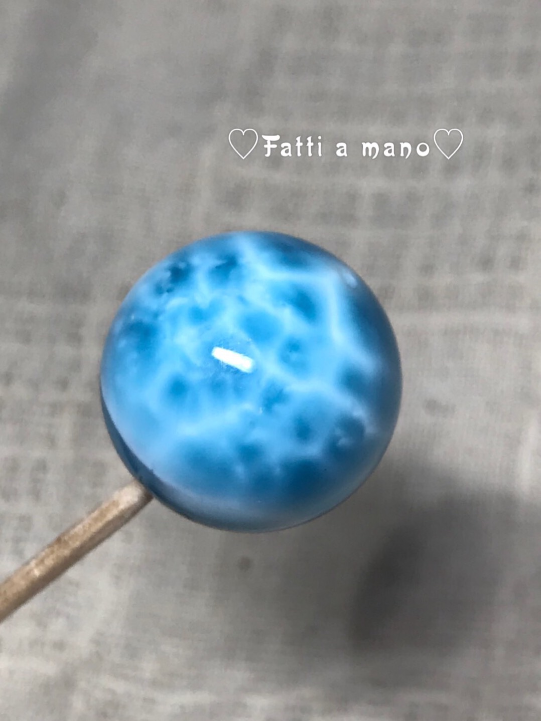 波穂』ラリマーのマクラメタッセルペンダントネックレス 