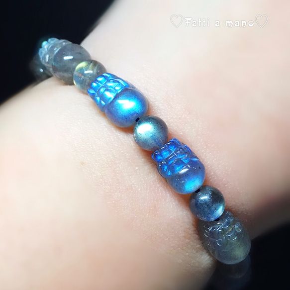 ラブラドライト貔貅ブレスレット8ミリ