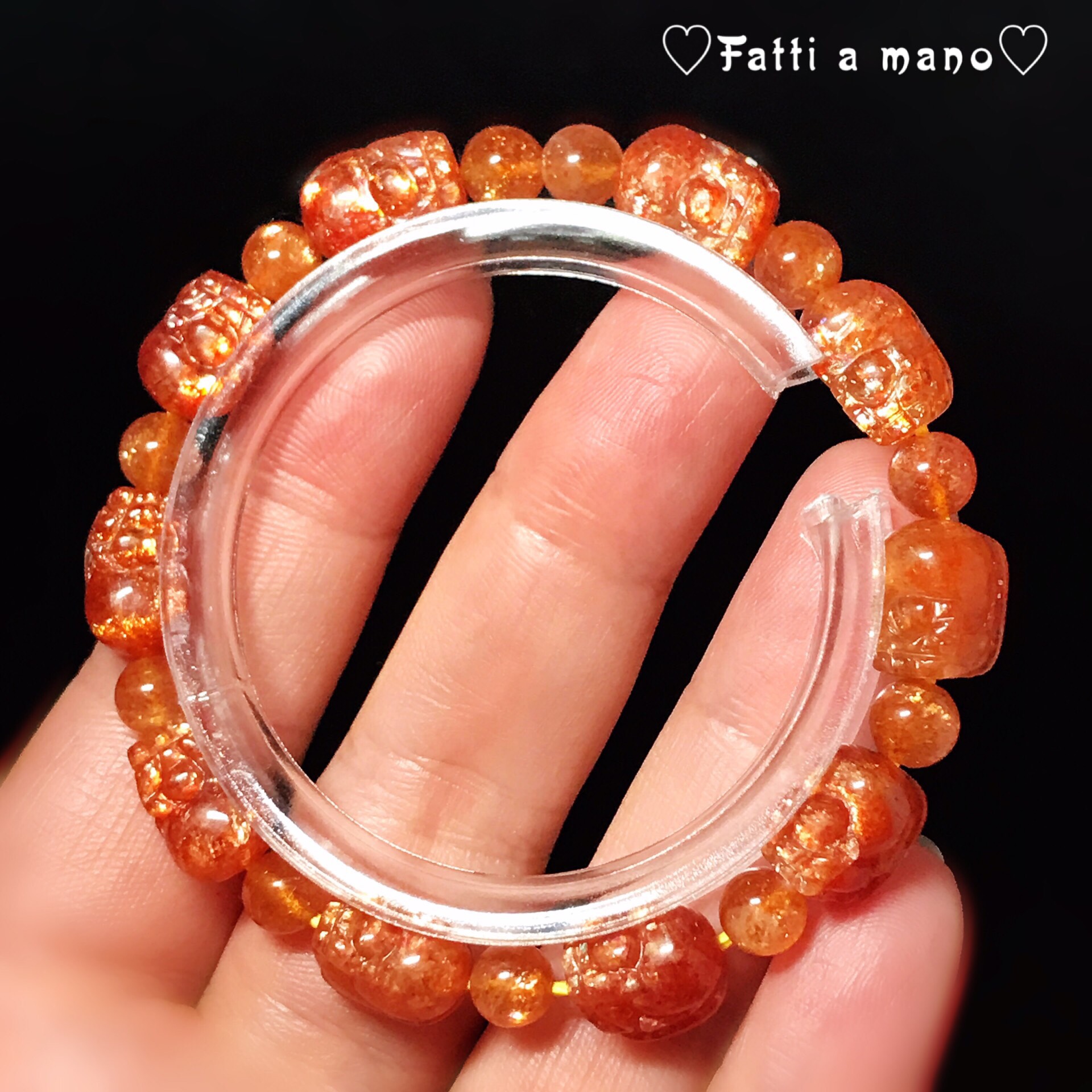 イギリス発送　希少タンザニア産「勝利の石」 トップグレード ゴールドサンストーン 貔貅さんブレスレット