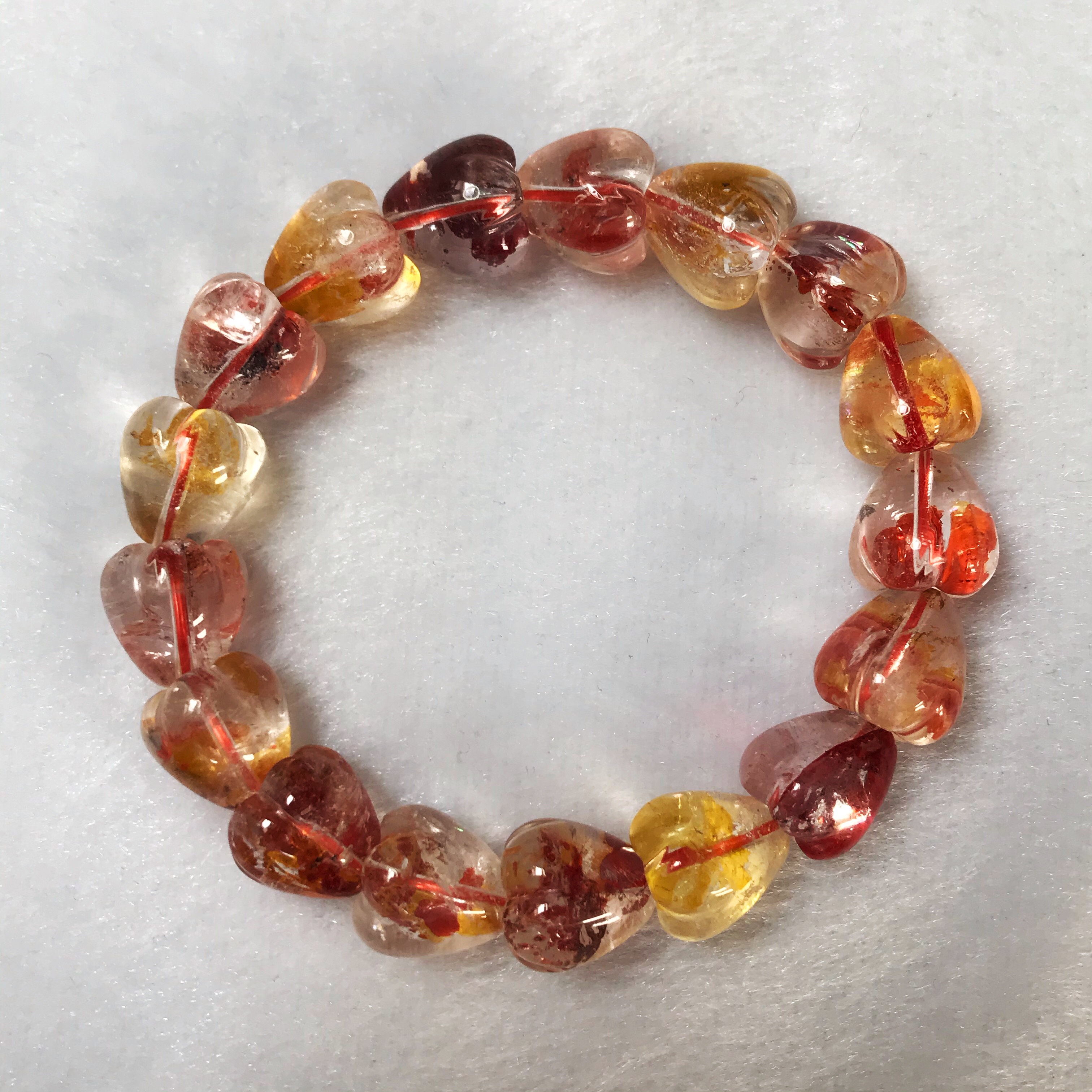 イギリス発送　SAグレード かなり入手困難 希少ないちご型オーロラクォーツ ブレスレット 12.5mm 上品