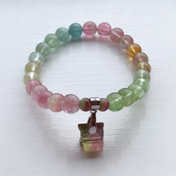 天然無処理 ウォーターメロン トルマリン ブレスレット 9mm-25.4g