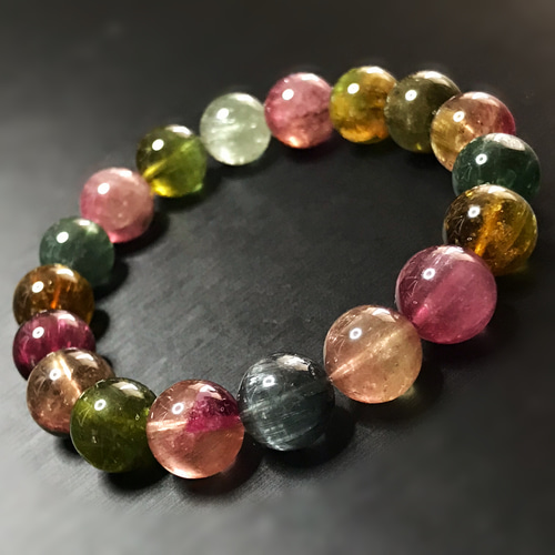 イギリス発送 透明度高い 天然マルチカラー トルマリン キャッツアイ